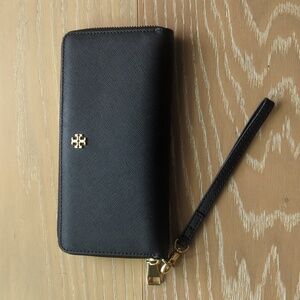Tory Burch Black Zip-Around Wallet